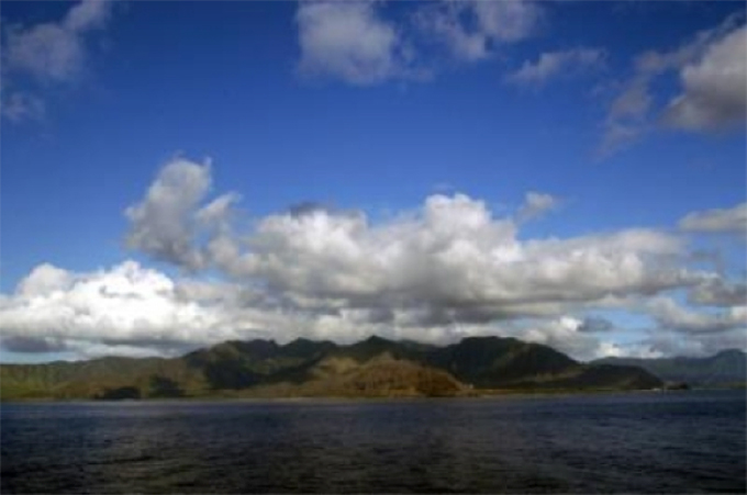 Clouds and rain over Oahu Hawaii